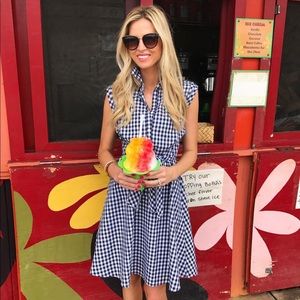 Neiman Marcus Blue and White Gingham Dress
